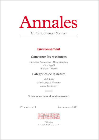 Annales, no 1-2011, « Environnement et sciences sociales »