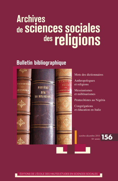 Archives de Sciences sociales des religions, n°156